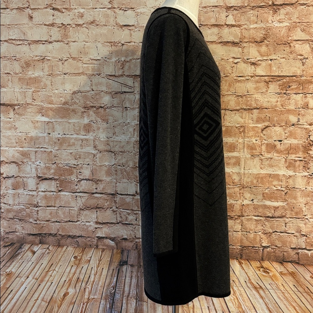 Prana “Delia” Black and Gray Sweater Dress with Geometric Pattern - Picture 7 of 13